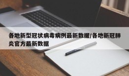 各地新型冠状病毒病例最新数据/各地新冠肺炎官方最新数据