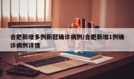 合肥新增多例新冠确诊病例/合肥新增1例确诊病例详情