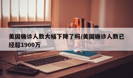 美国确诊人数大幅下降了吗/美国确诊人数已经超1900万