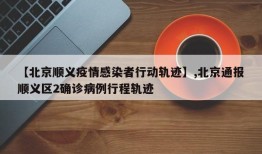 【北京顺义疫情感染者行动轨迹】,北京通报顺义区2确诊病例行程轨迹