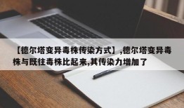 【德尔塔变异毒株传染方式】,德尔塔变异毒株与既往毒株比起来,其传染力增加了