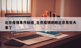 北京疫情事件脉络_北京疫情刚刚北京发生大事了