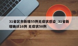 31省区市新增55例无症状感染_31省新增确诊16例 无症状50例