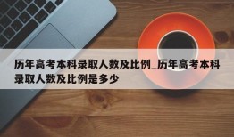 历年高考本科录取人数及比例_历年高考本科录取人数及比例是多少