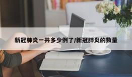 新冠肺炎一共多少例了/新冠肺炎的数量