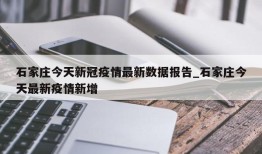 石家庄今天新冠疫情最新数据报告_石家庄今天最新疫情新增